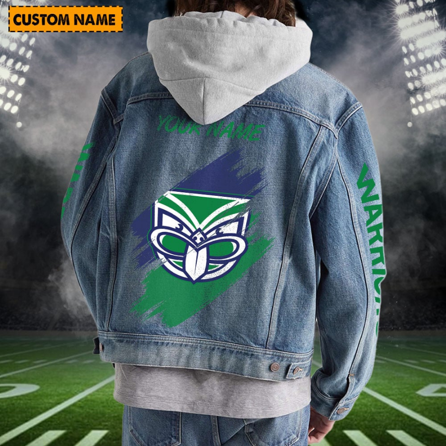 Warriors Personalized Hooded Denim Jacket For Fan