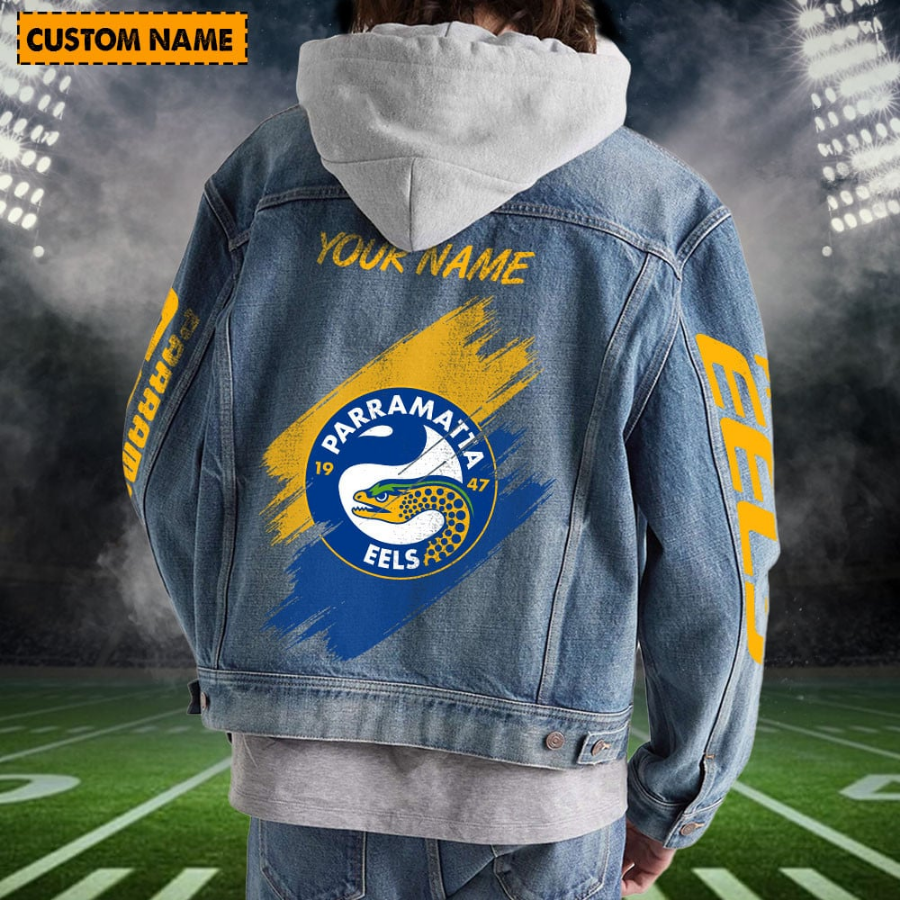 Parramatta Eels Personalized Hooded Denim Jacket For Fan