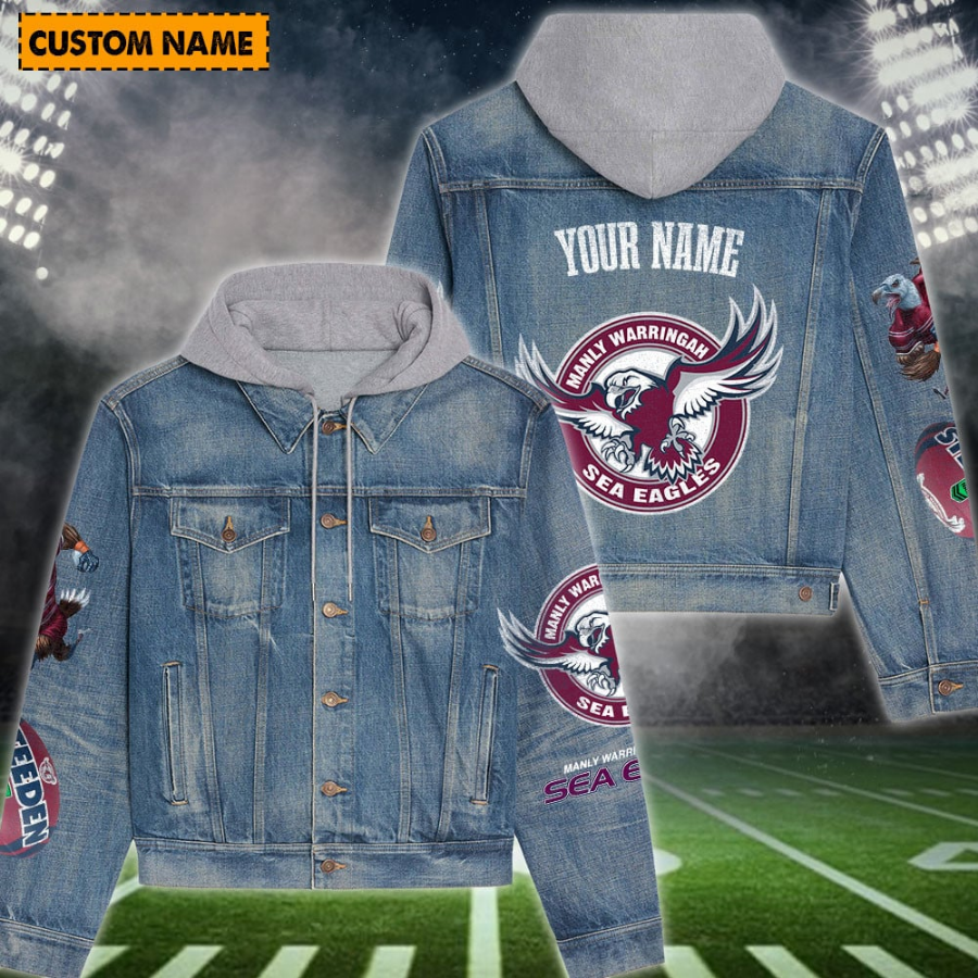 Manly-Warringah Sea Eagles New Personalized Hooded Denim Jacket For Fan