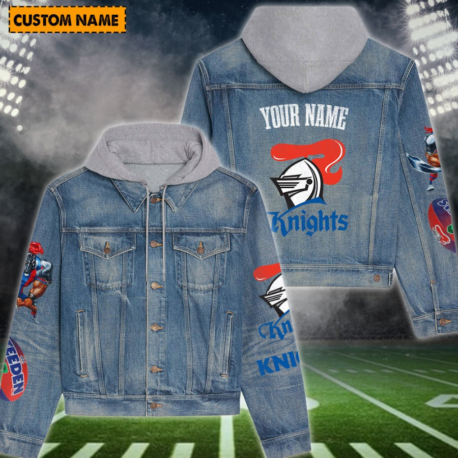 Newcastle Knights Personalized Hooded Denim Jacket For Fan