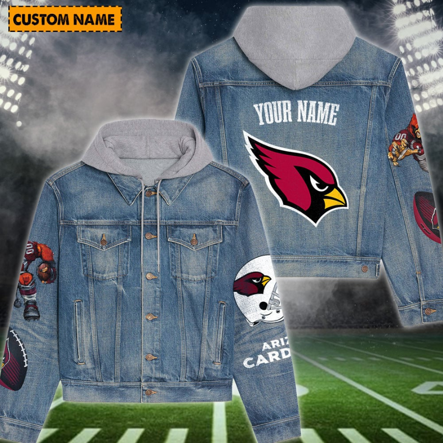 Arizona Cardinals New Personalized Hooded Denim Jacket For Fan