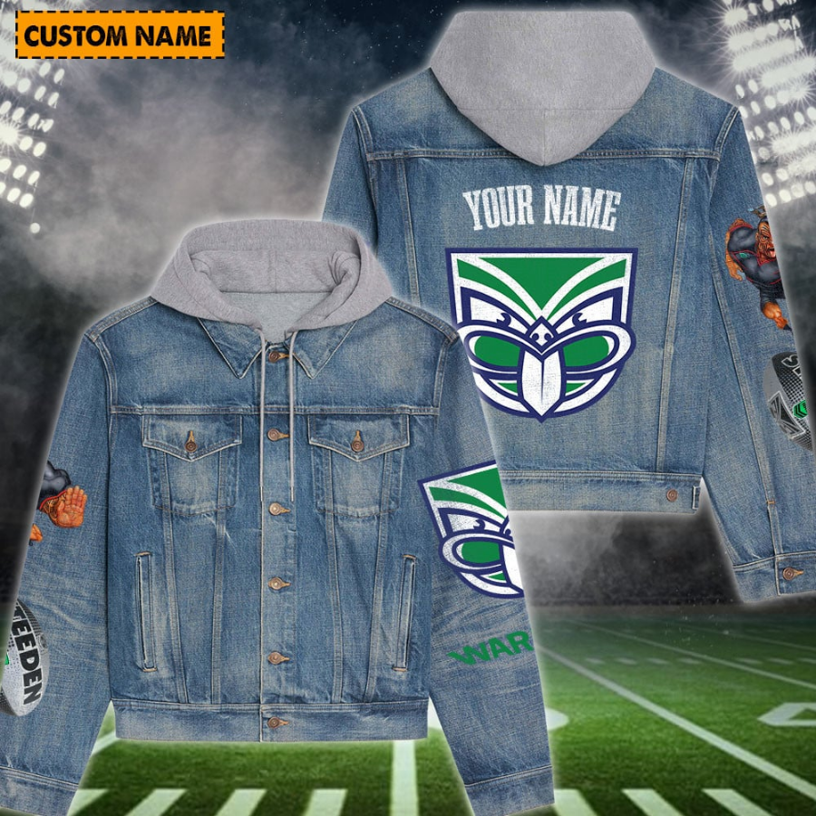 Warriors New Personalized Hooded Denim Jacket For Fans