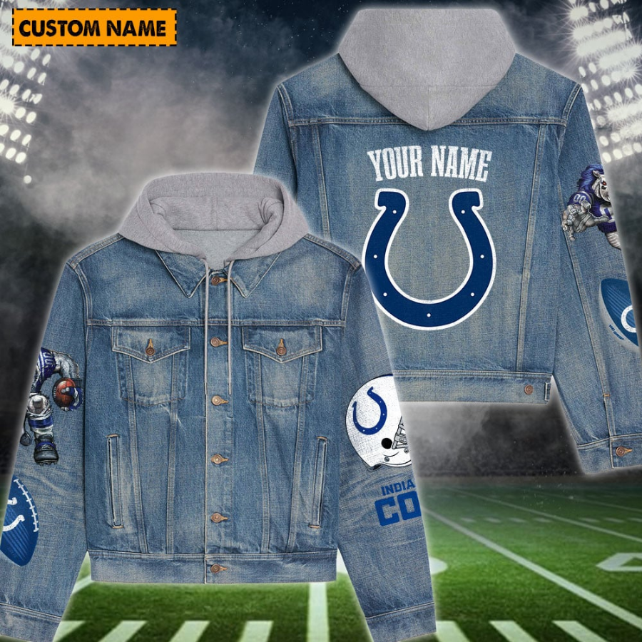 Indianapolis Colts New Personalized Hooded Denim Jacket For Fan