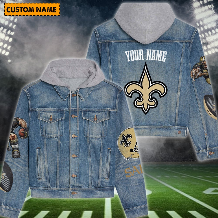 New Orleans Saints New Personalized Hooded Denim Jacket For Fans