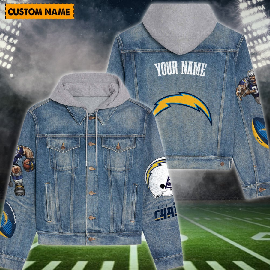 Los Angeles Chargers New Personalized Hooded Denim Jacket For Fans