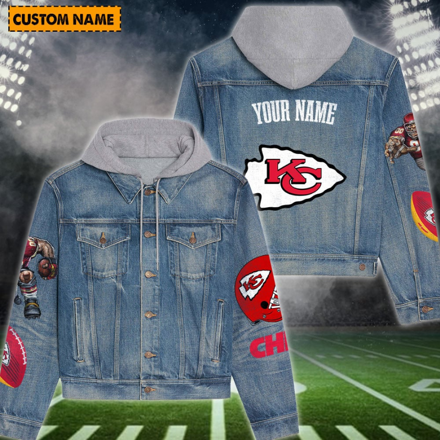 Kansas City Chiefs New Personalized Hooded Denim Jacket For Fans