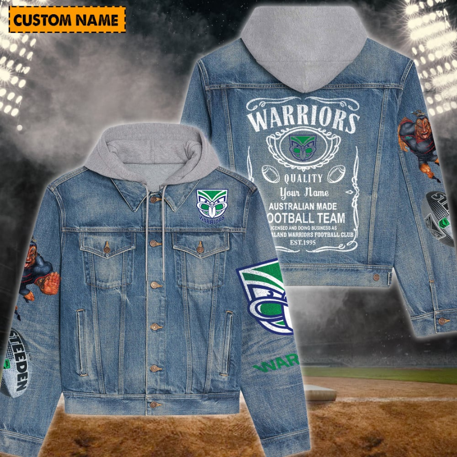 New Zealand Warriors New Personalized Hooded Denim Jacket For Fan