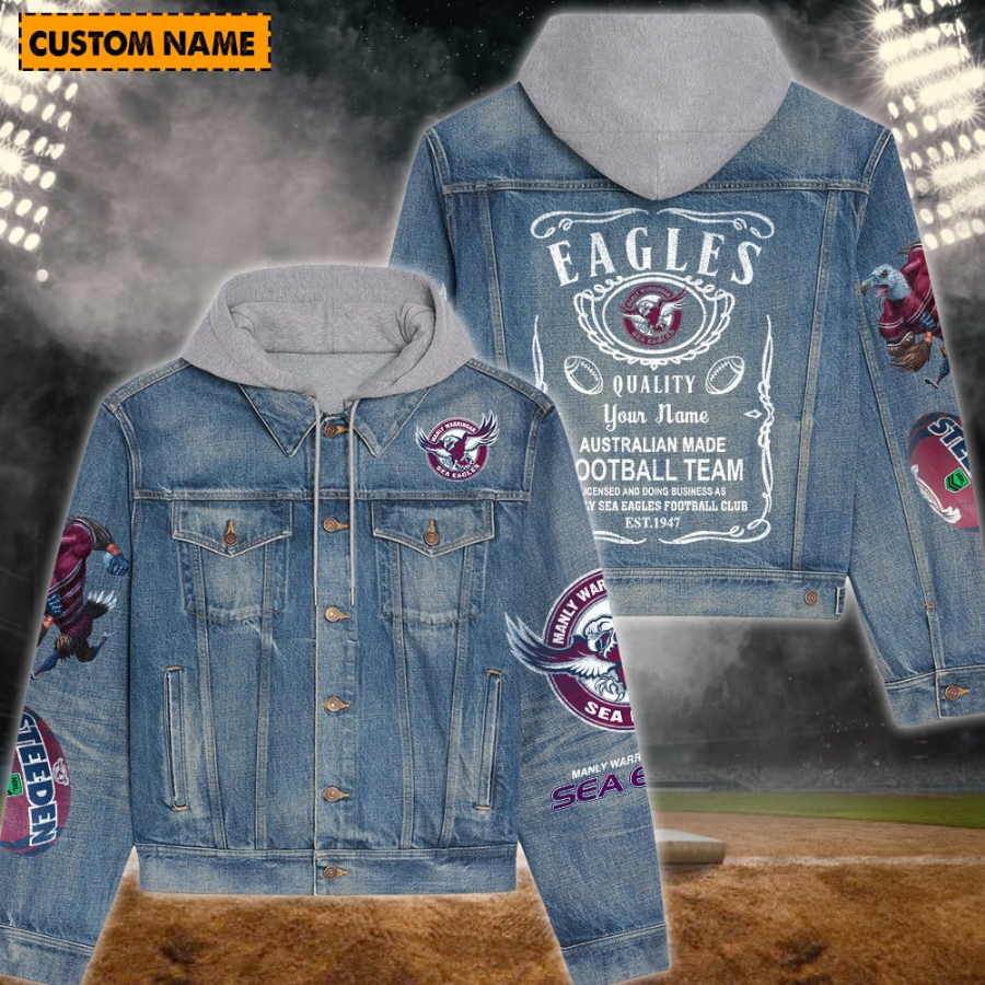 Manly-Warringah Sea Eagles New Personalized Hooded Denim Jacket For Fans