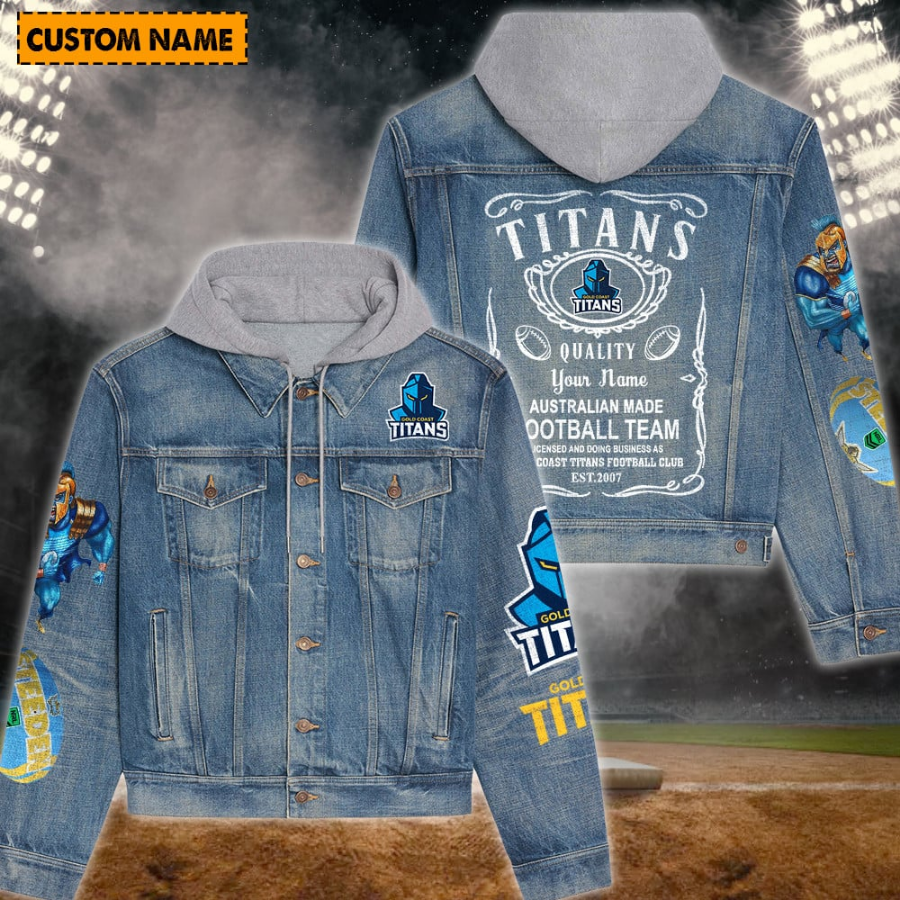 Gold Coast Titans New Personalized Hooded Denim Jacket For Fans