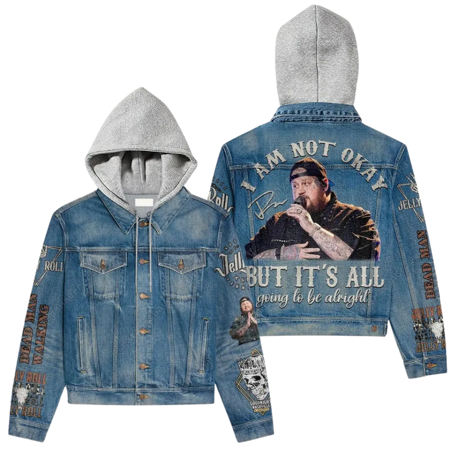 Jelly Roll Tour Hooded Denim Jacket 