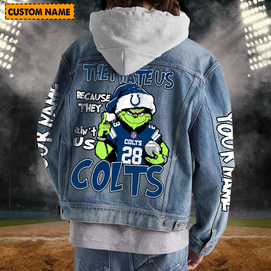 Indianapolis Colts New Personalized Hooded Denim Jacket For Fans