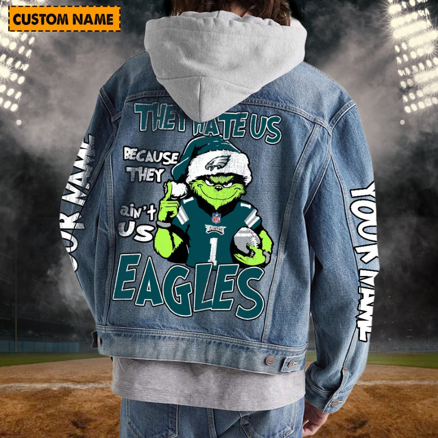 Philadelphia Eagles New Personalized Hooded Denim Jacket For Fan