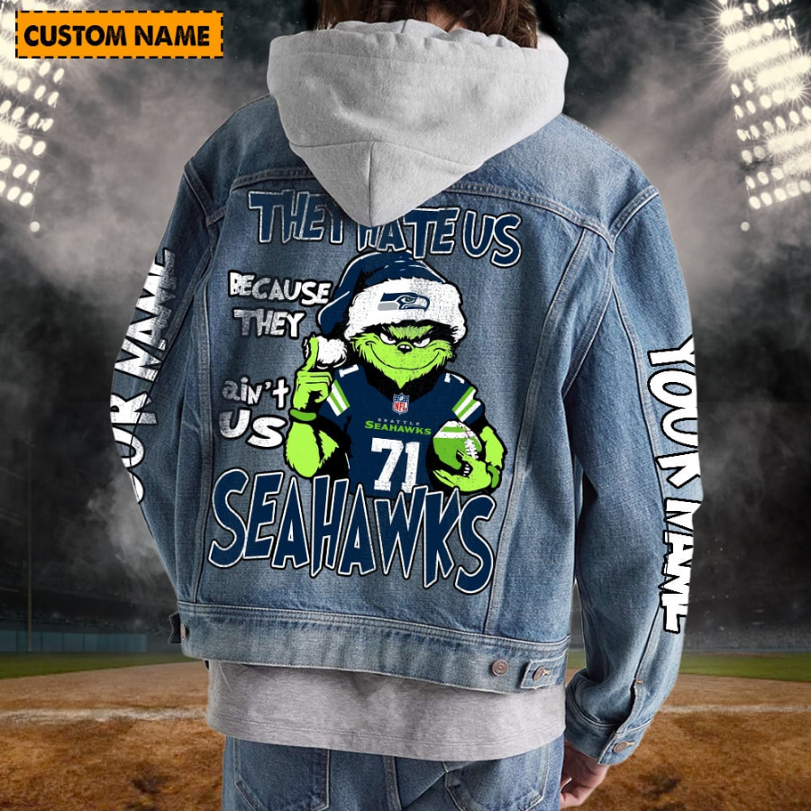 Seattle Seahawks New Personalized Hooded Denim Jacket For Fan