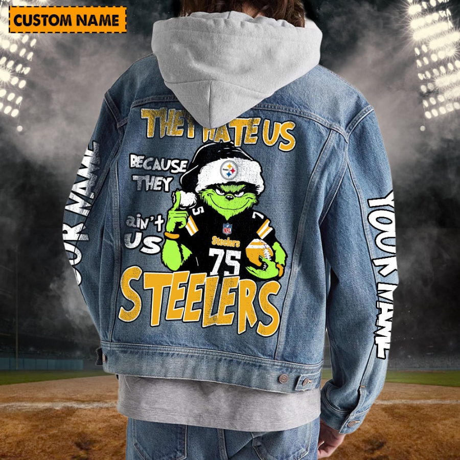 Pittsburgh Steelers New Personalized Hooded Denim Jacket For Fan