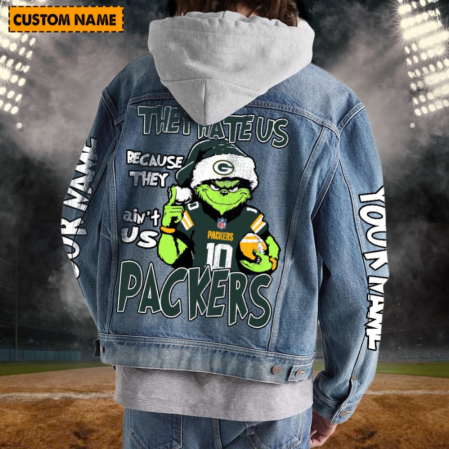 Green Bay Packers New Personalized Hooded Denim Jacket For Fan
