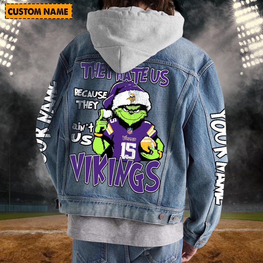 Minnesota Vikings New Personalized Hooded Denim Jacket For Fan