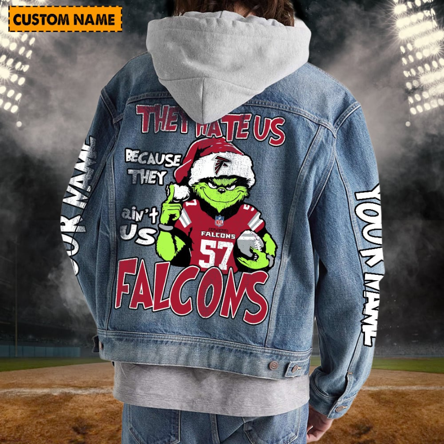 Atlanta Falcons New Personalized Hooded Denim Jacket For Fan