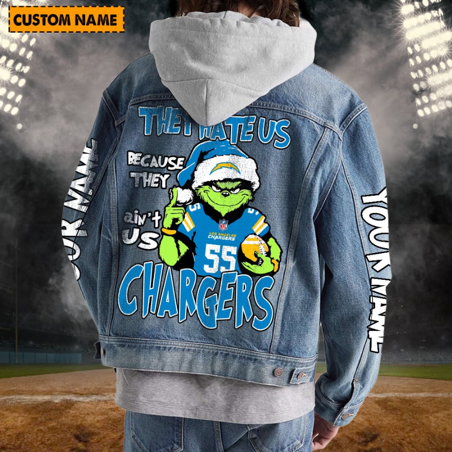 Los Angeles Chargers New Personalized Hooded Denim Jacket For Fan