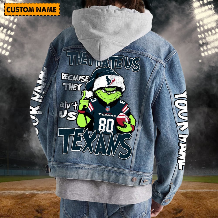 Houston Texans New Personalized Hooded Denim Jacket For Fan