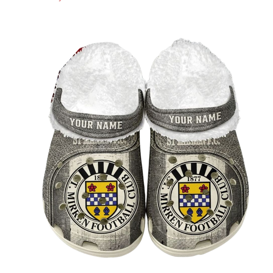 St Mirren F.C Custom Name Fleece Crocs Clogs