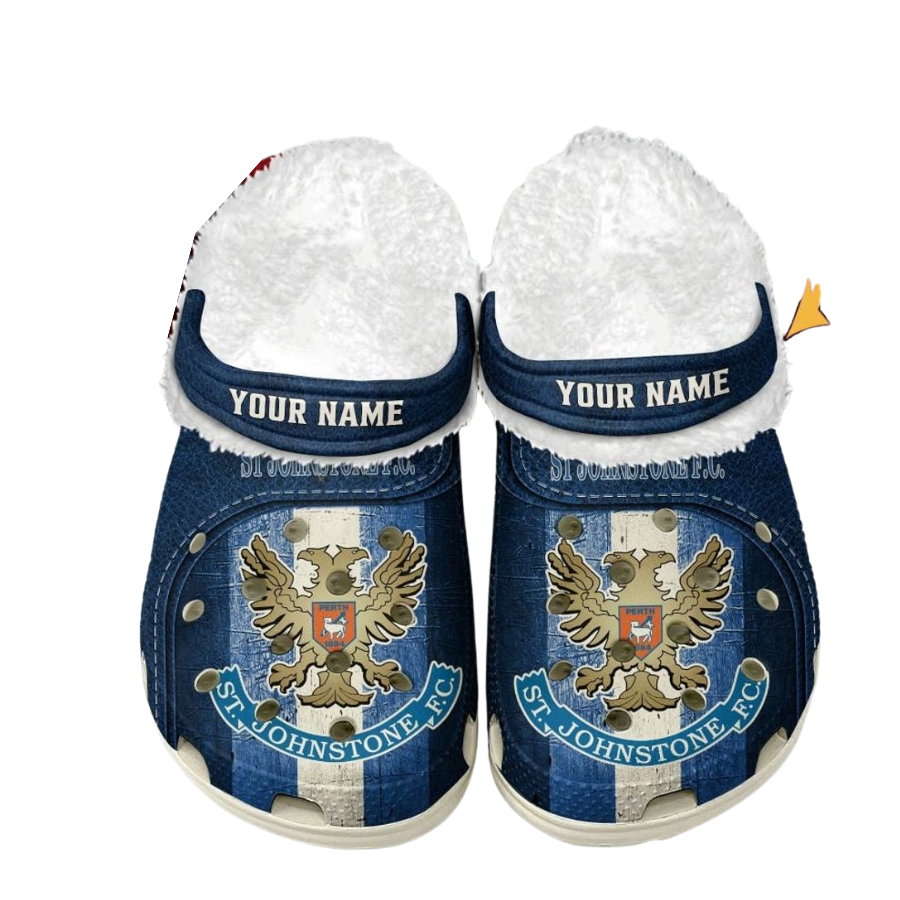 St Johnstone F.C Custom Name Fleece Crocs Clogs
