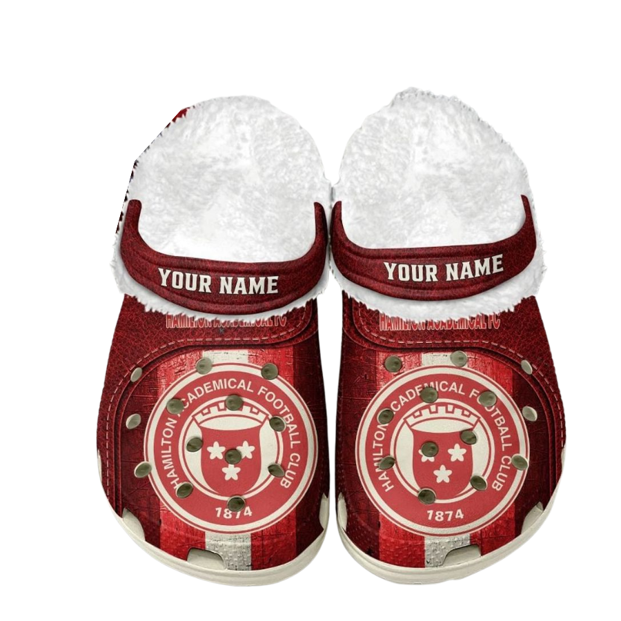 Hamilton Academical F.C Custom Name Fleece Crocs Clogs