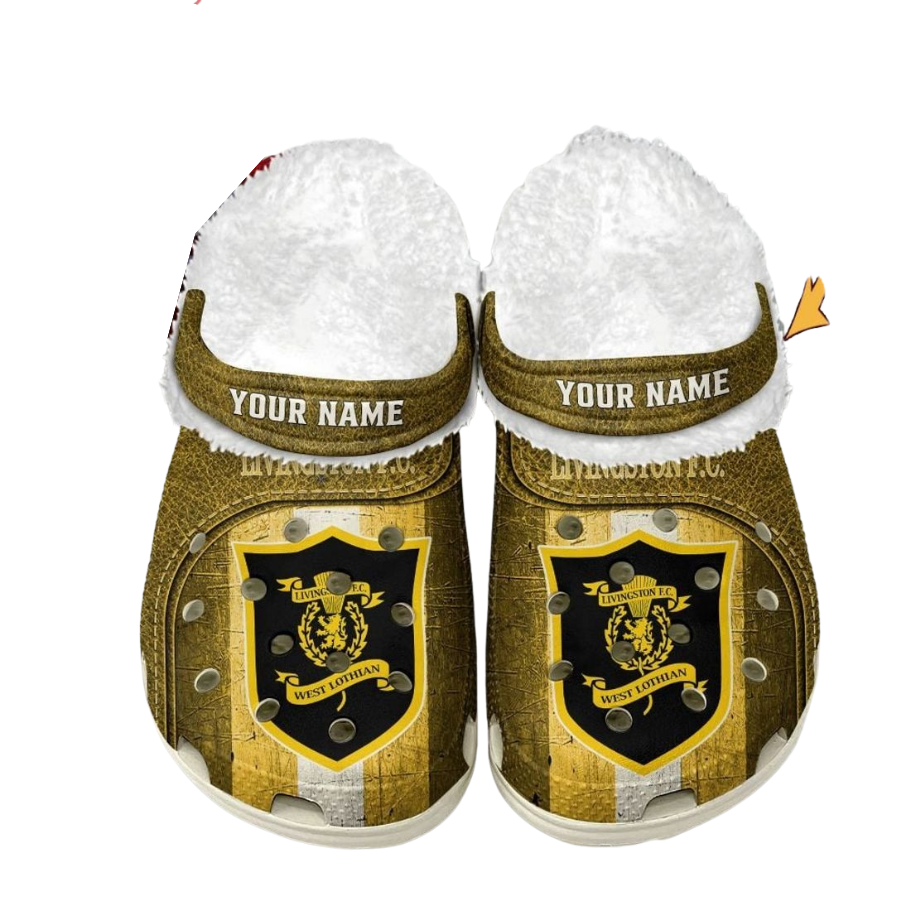 Livingston F.C Custom Name Fleece Crocs Clogs