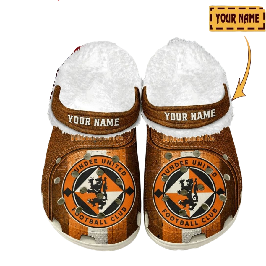 Dundee United F.C Custom Name Fleece Crocs Clogs