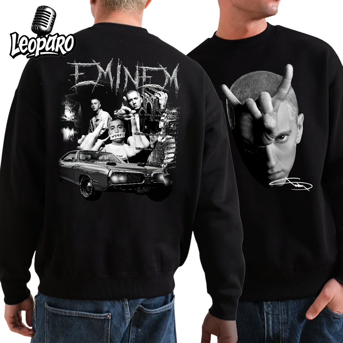 EMINEM BIG FACE SWEATSHIRT FOR MEN - BLACK 