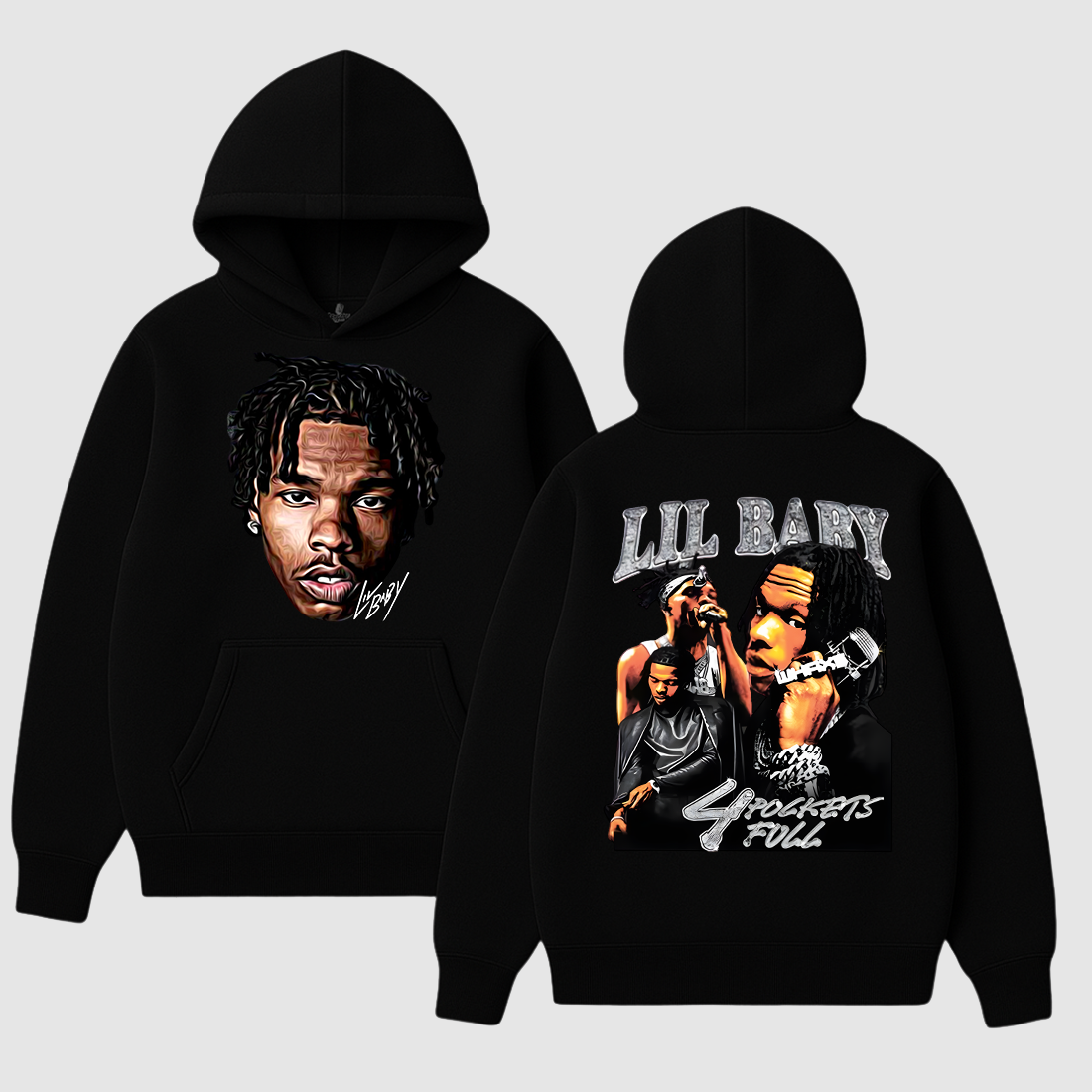 LIL BABY BIG FACE  HOODIE BLACK 