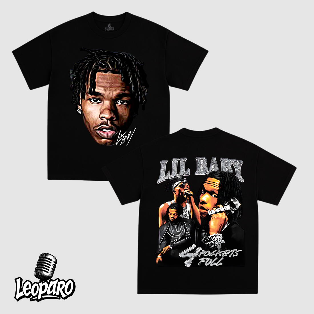 LIL BABY BIG FACE GRAPHIC TEE BLACK 