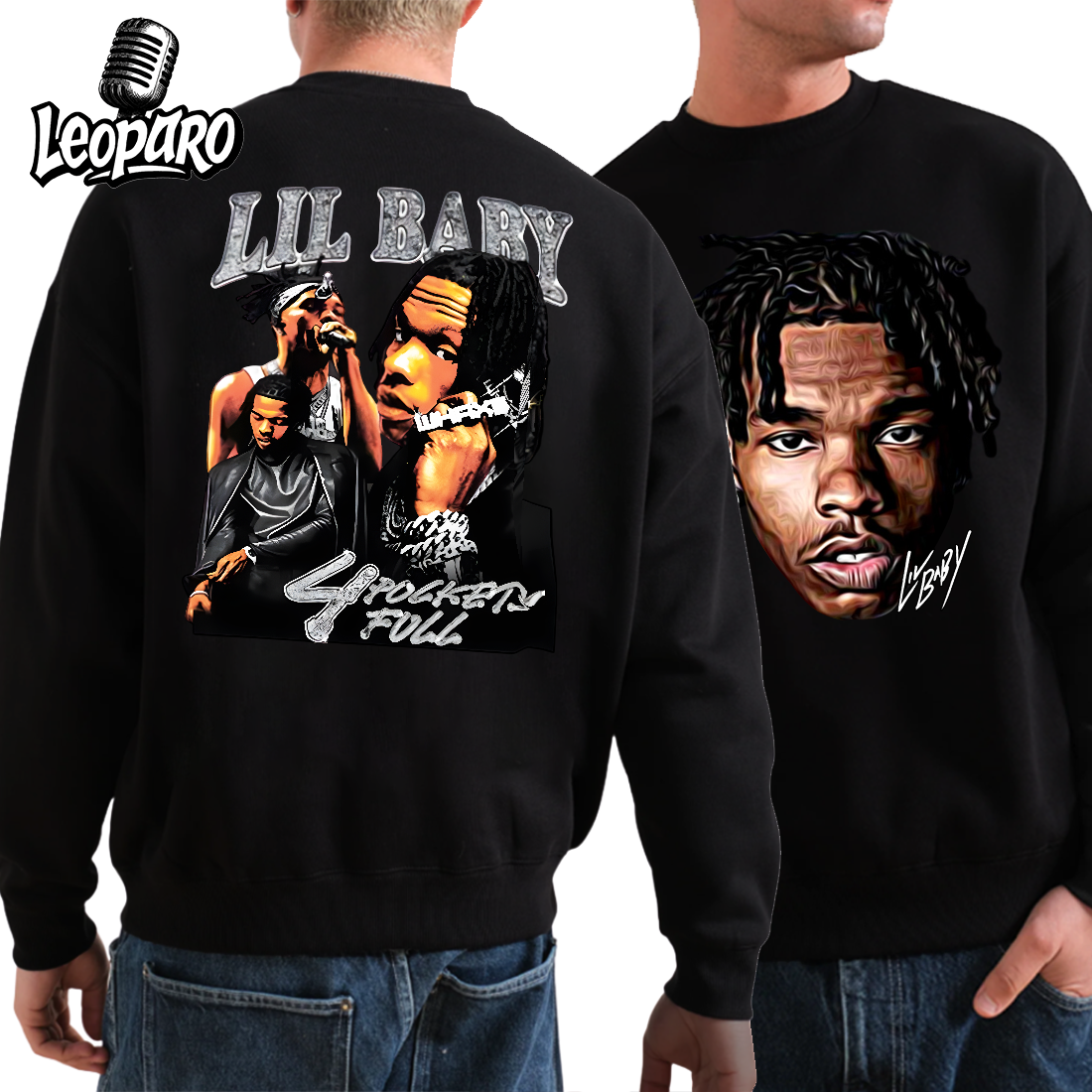 LIL BABY BIG FACE  SWEATSHIRT BLACK 