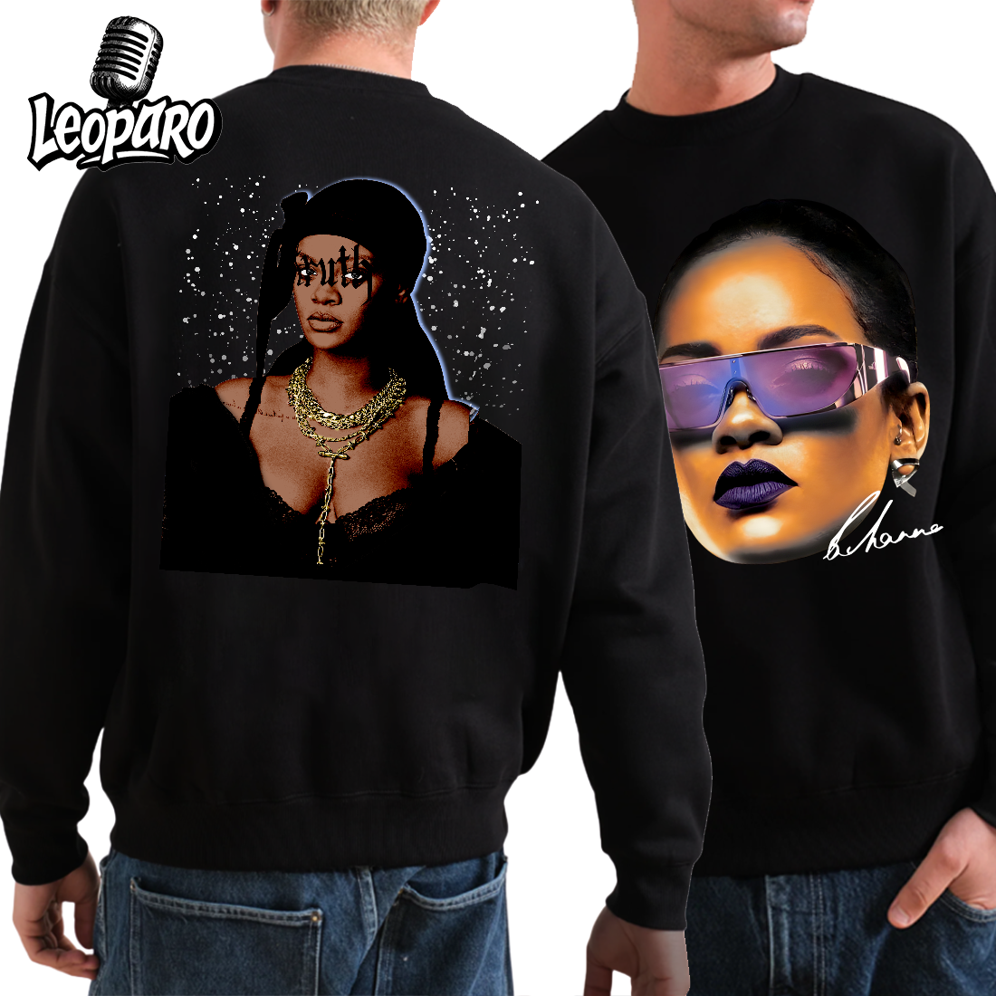 RIHANNA BIG FACE PHARRELL SWEATSHIRT BLACK 