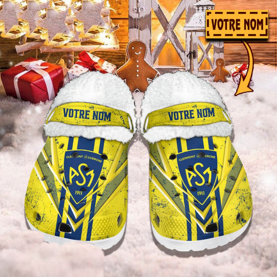 Asm Clermont Auvergne Fleece Crocs Clog White Sole 