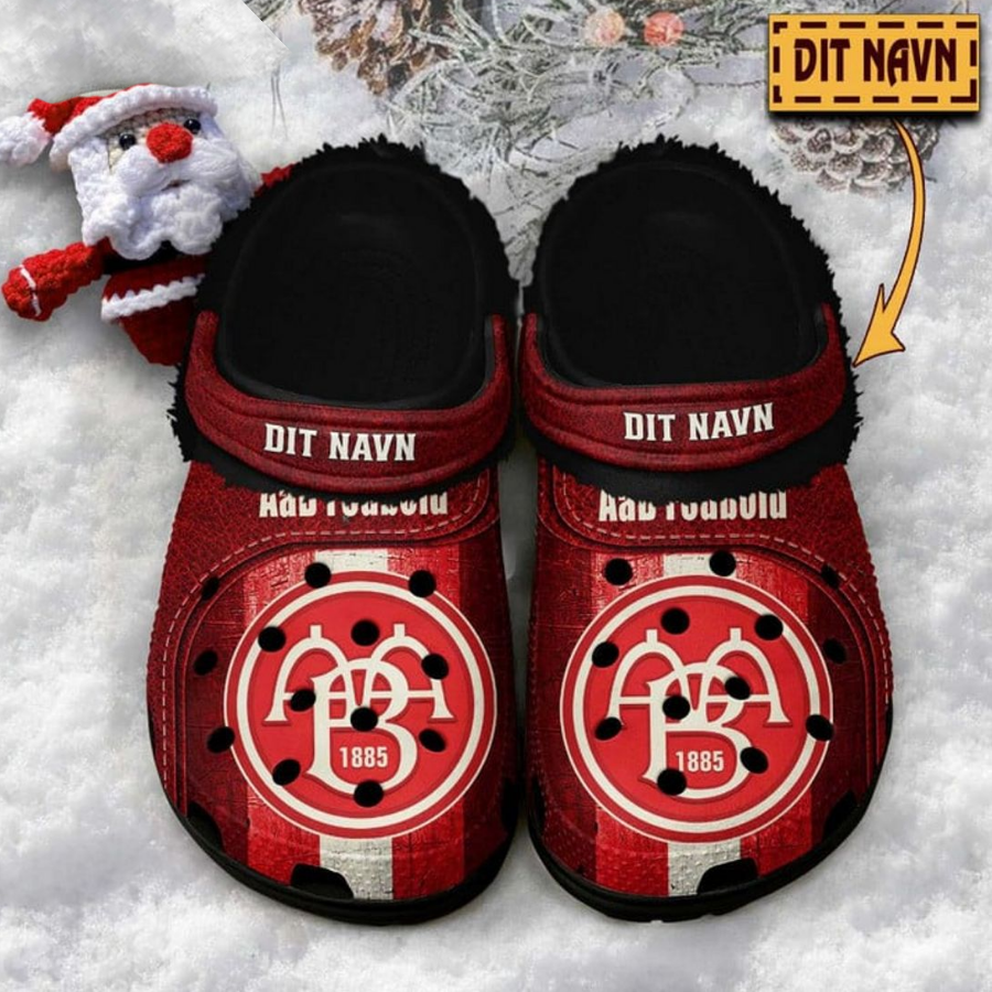 Aab Fodbold Custom Name Fleece Crocs Clog Black For Men And Women 