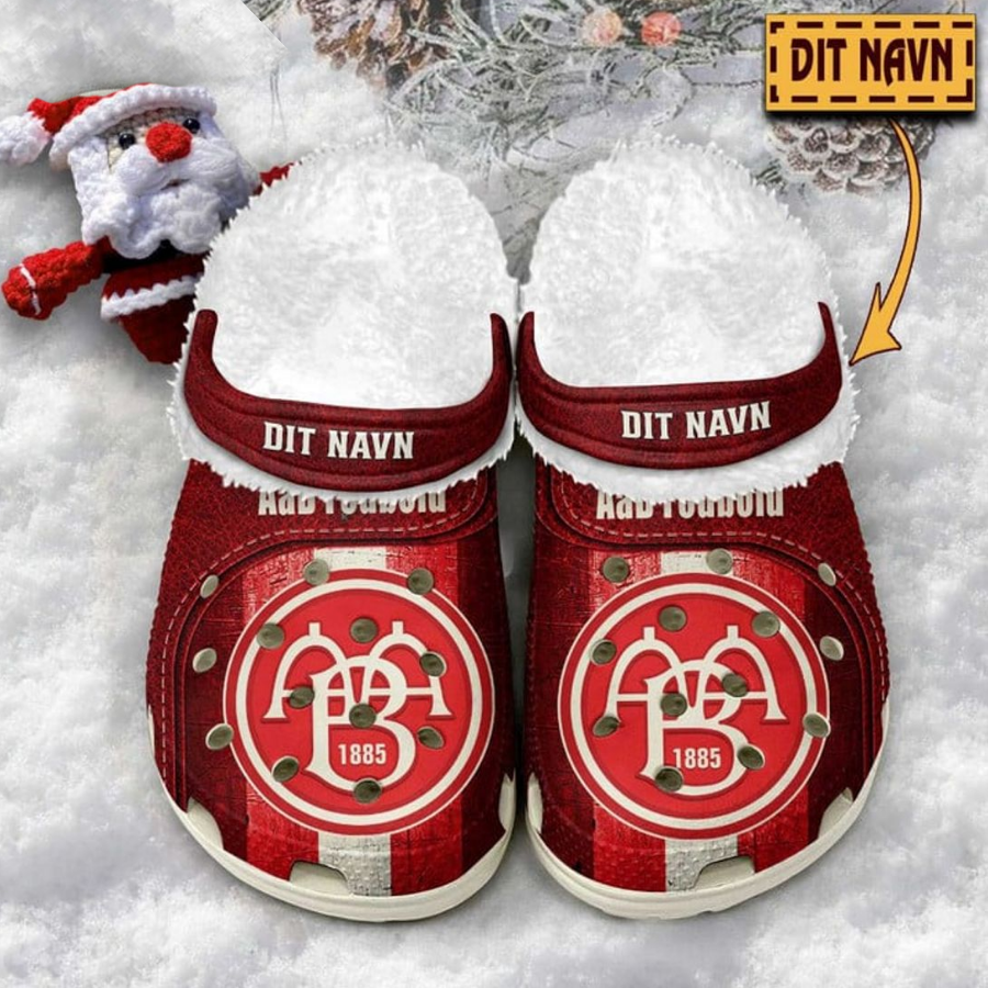 Aab Fodbold Custom Name Fleece Crocs Clog White Sole For Men Women
