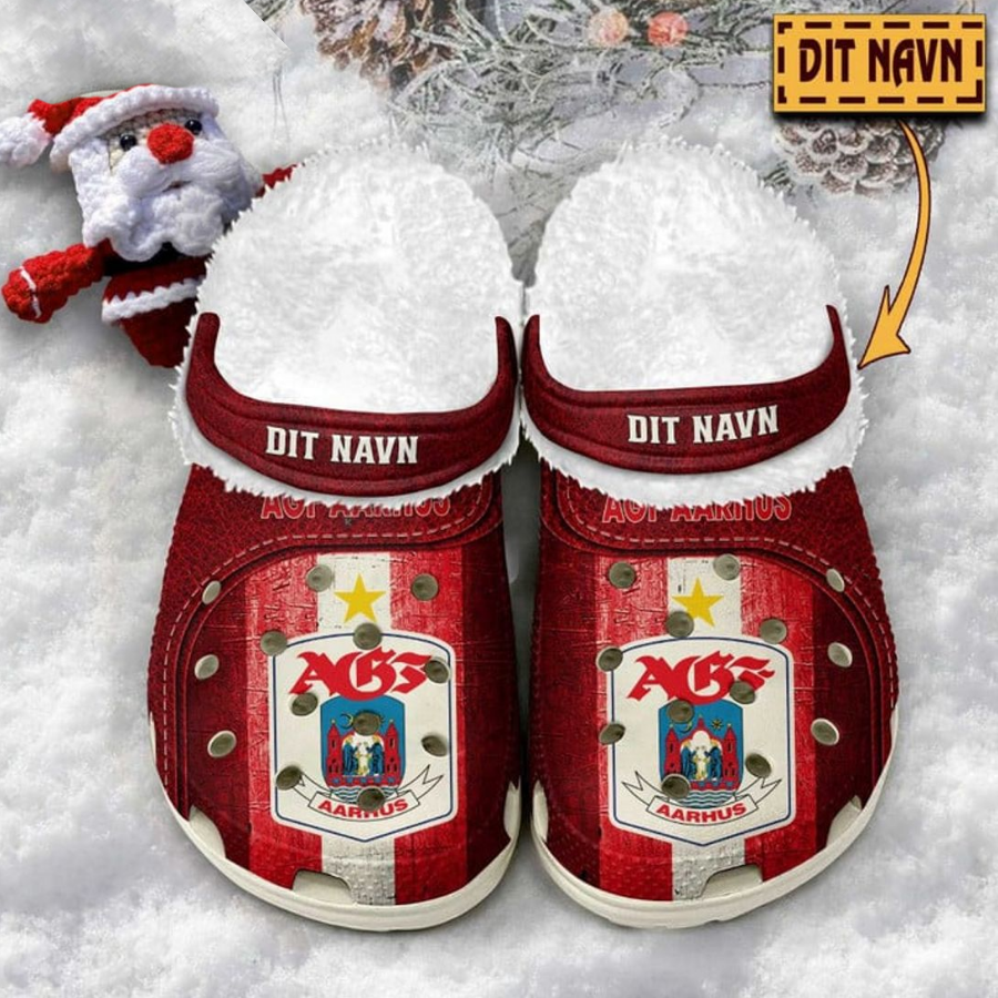 Agf Fodbold Custom Name Fleece Crocs Clog White Sole For Men Women