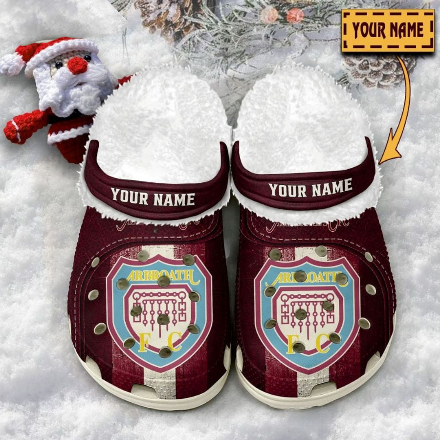 Arbroath F.C Custom Name Fleece Crocs Clogs White Sole