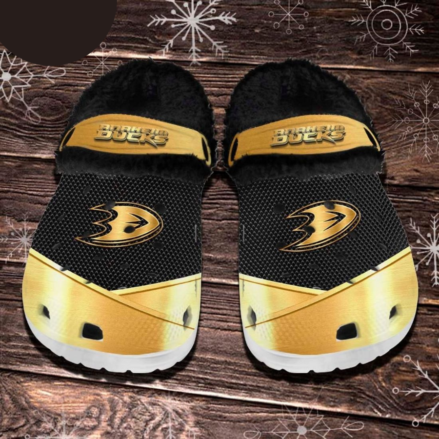 Anaheim Ducks Nhl Fleece Crocs Black For Men And Women 