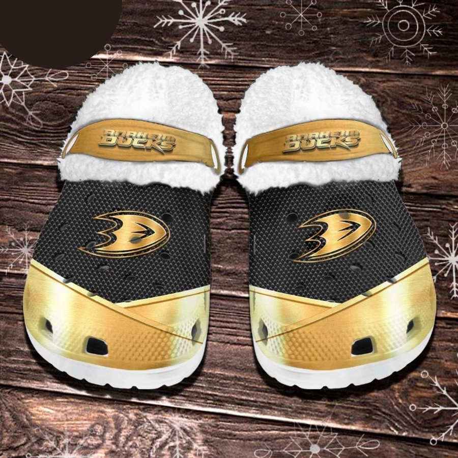 Anaheim Ducks Nhl Fleece Crocs Clogs Shoes White Sole