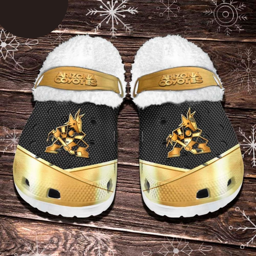 Arizona Coyotes Nhl Fleece Lined Crocs Clogs Shoes White Sole