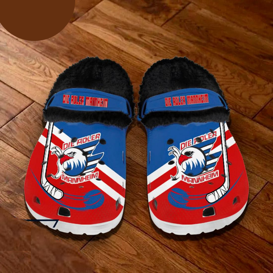 Adler Mannheim Del Krokodile Fleece Crocs Black For Men And Women  