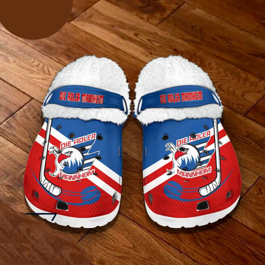 Adler Mannheim Del Krokodile Fleece Crocs White Sole