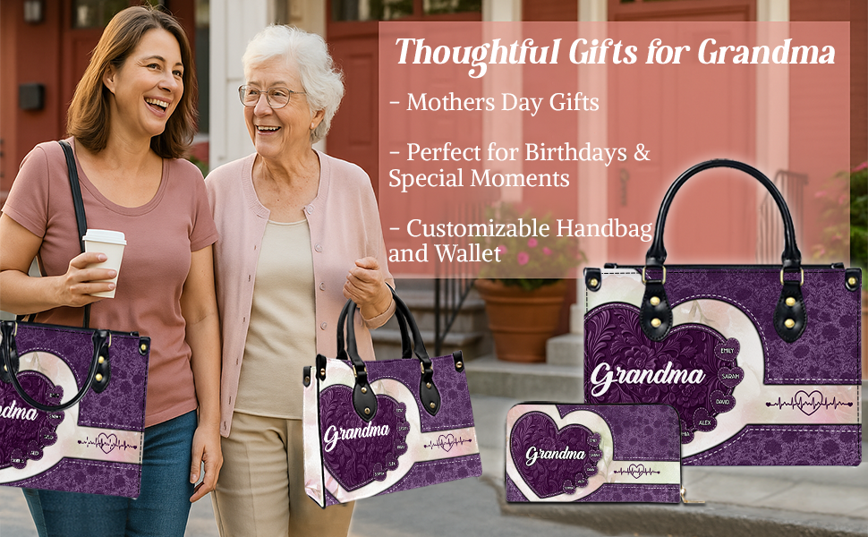 PU Leather Handbag Gift for Grandma