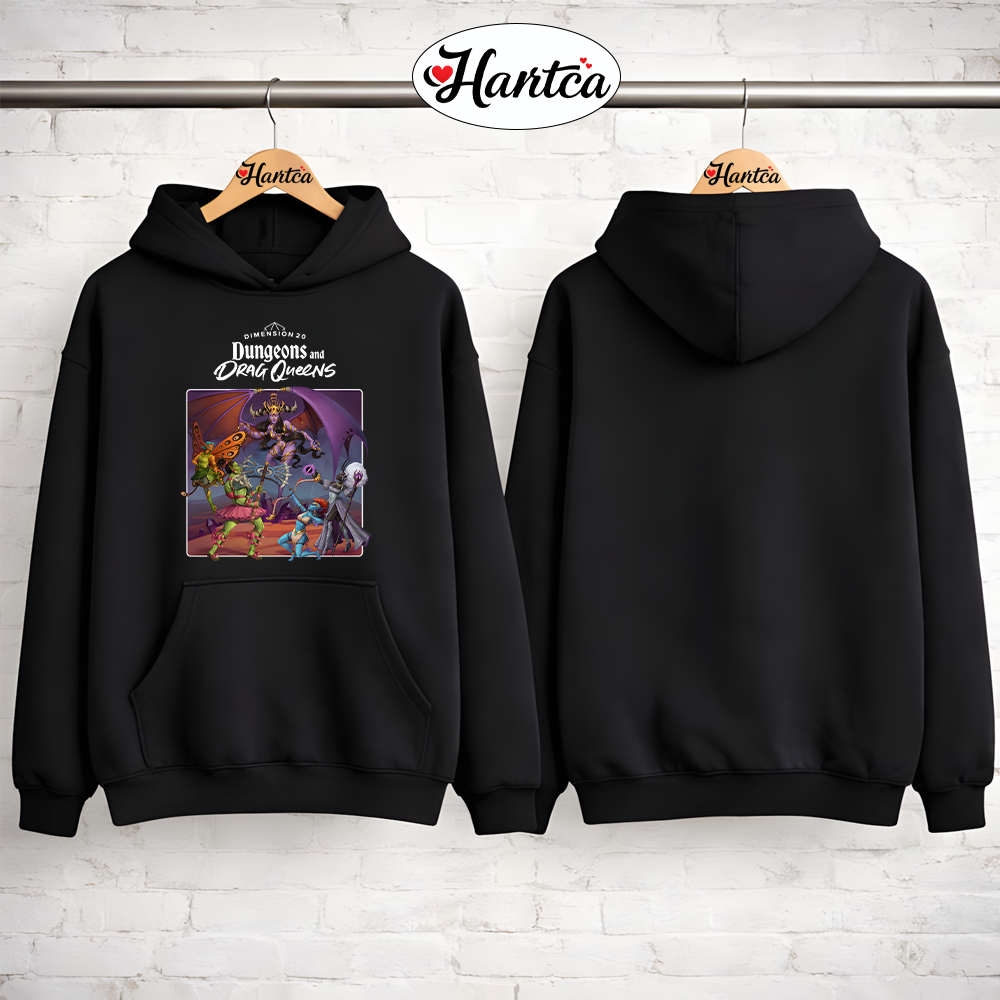 Dropout Merch Dungeons And Drag Queens Shirt Black - Image 2