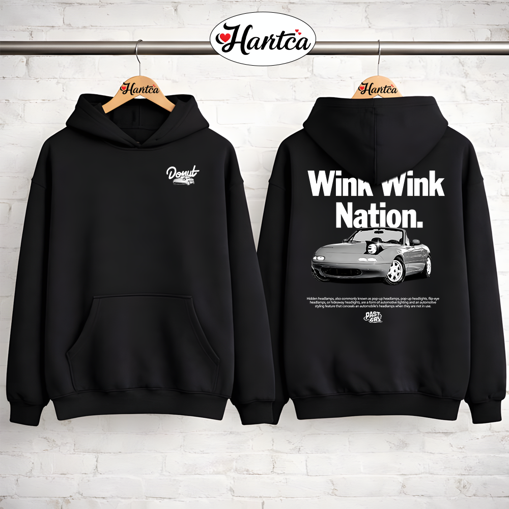 Official Donut Media Store Wink Wink Nation shirt Black - Image 2