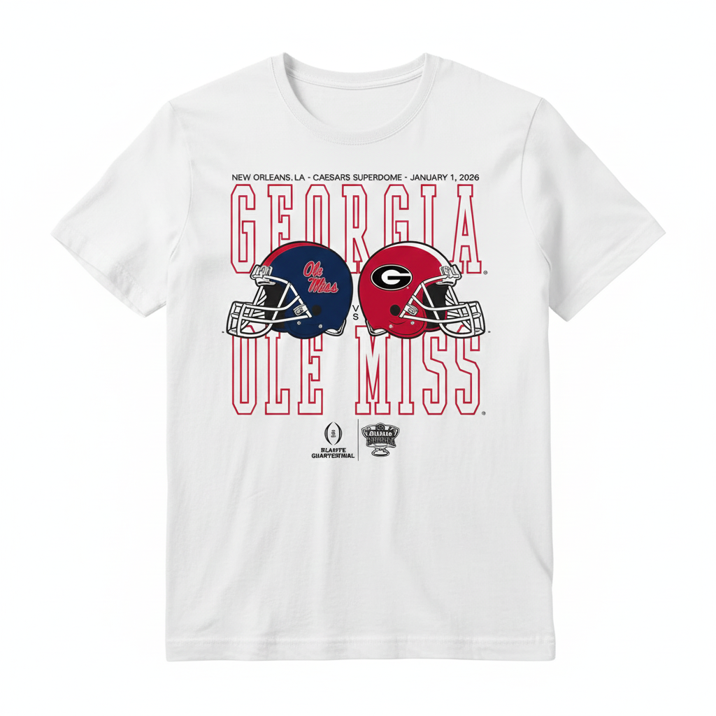 2026 Allstate Sugar Bowl Ole Miss vs Georgia Helmet Matchup T-shirt