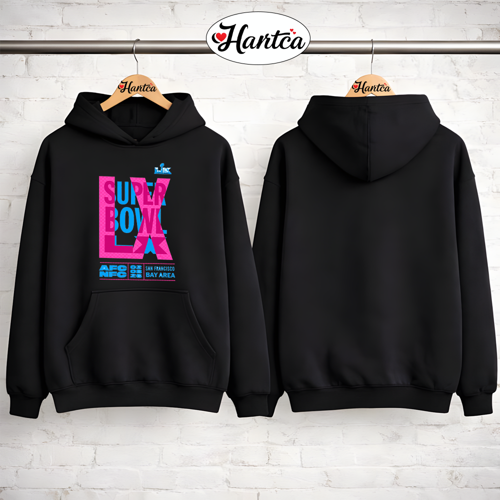 2025-26 Super Bowl LX Logo Black Men T Shirt - Image 3