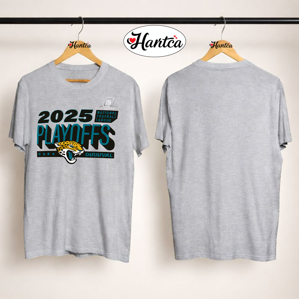 Jacksonville Jaguars Duuuval 2025 NFL Playoffs Ready Black T Shirt - Image 4