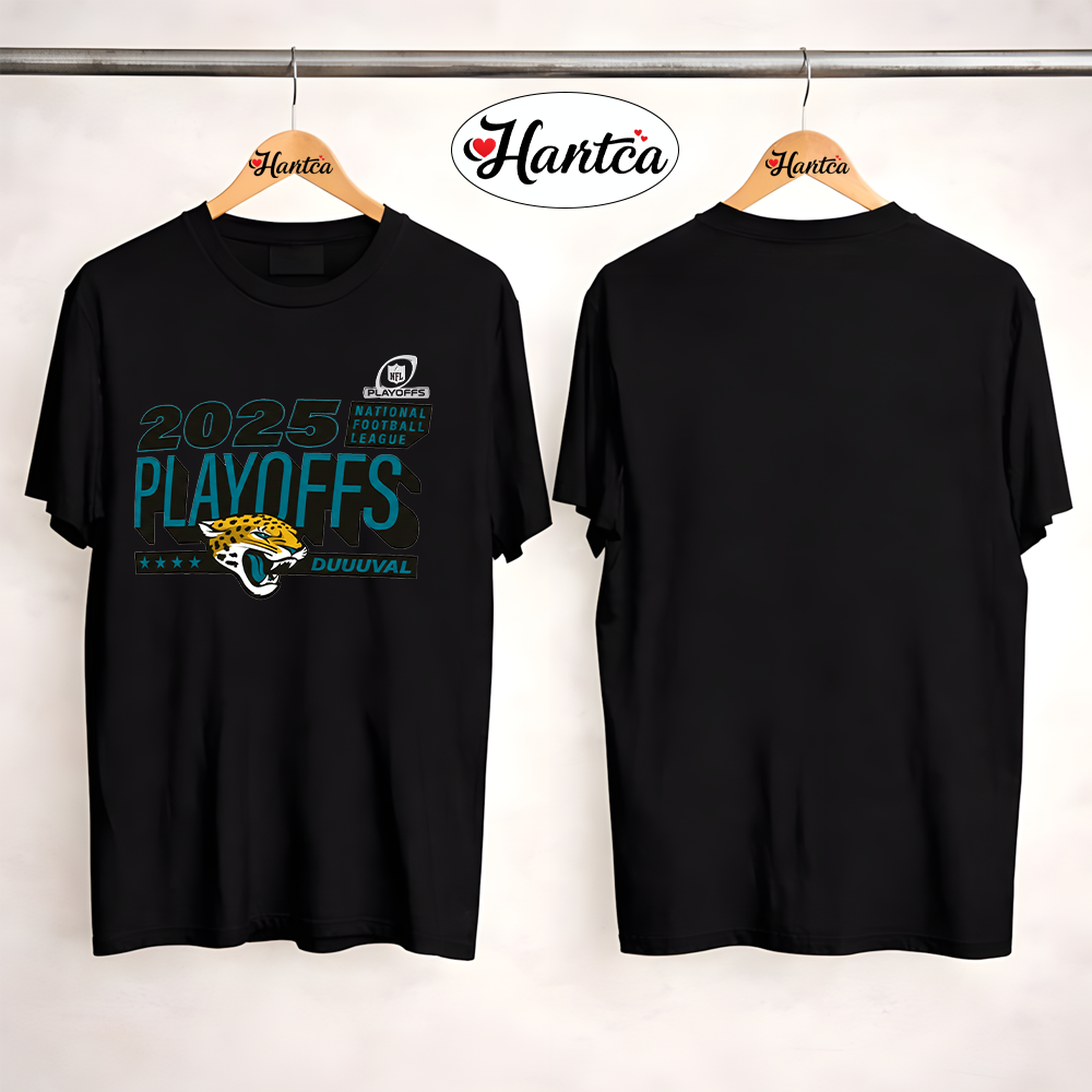 Jacksonville Jaguars Duuuval 2025 NFL Playoffs Ready Black T Shirt